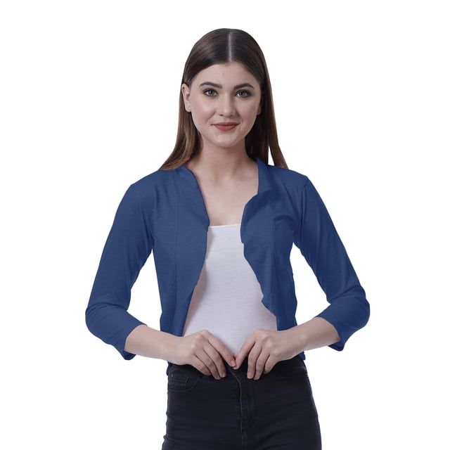 Moomaya Cardigan d'Été Décontracté en Coton à Manches 3/4 pour Femmes