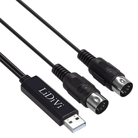Corded Keyboard USB IN-OUT MIDI Cable Converter, LiDiVi Professional PC/ Laptop/ Mac to Music Keyboard Adapter Cord for Home Music Studio ()