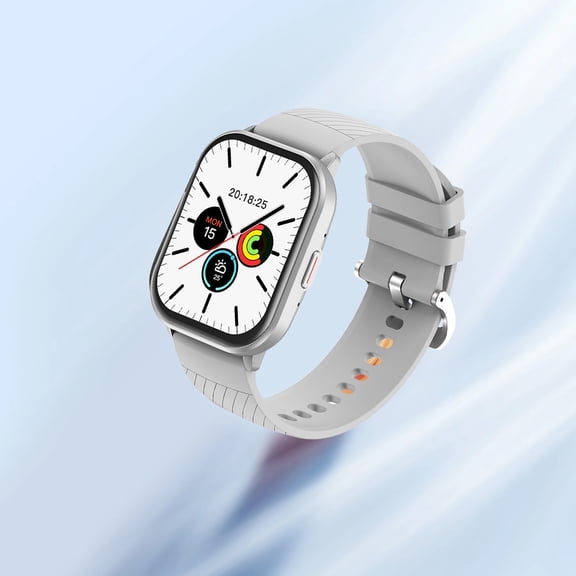 Nkmbld Android Smart Sports Watch Bracelet Advanced Bluetooth Calling and Extra Long Battery Life Customised Dials with Multiple Patterns, Silver