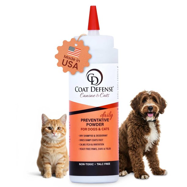 Polvo preventivo COAT DEFENSE para perros y gatos 255 ml