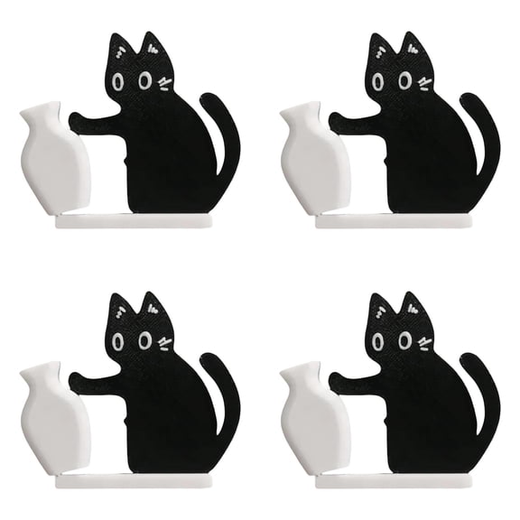 Cat Whisker Vase Container Magnet Acrylic Pet Memorial Decor Refrigerator Ornament Cute Desk Wall Decor Strong Hold No Slippage 4PCS Set