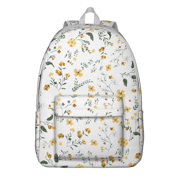 Flowers Design Backpack for School College Teens Adults, Large Capacity Bookbag with Laptop Sleeve, Durable Commuting Travel Backpack, Sunflower Floral Print Unisex Gift Idea for Work or College