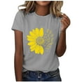 thumbnail image 2 of ICHUANYI Women's Graphic T Shirt Boho Floral Print Blouses Casual Crew Neck Short Sleeve Basic Tee Tops Fashionable Printed T-shirt With Round Neck And Short Sleeved Top, 2 of 6