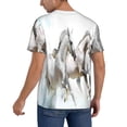 thumbnail image 2 of Zufioo Running White Horses Print Men's Baseball Short Sleeve, Moisture Wicking Button-Down Hip Hop Tee-4X-Large, 2 of 7