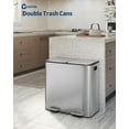 thumbnail image 3 of Lumiparty 21 Gallon Stainless Steel Dual Trash Can with Lid, Step-on Recycling Garbage Cans with Inner Buckets, for Kitchen, Bathroom, Silver, 3 of 7