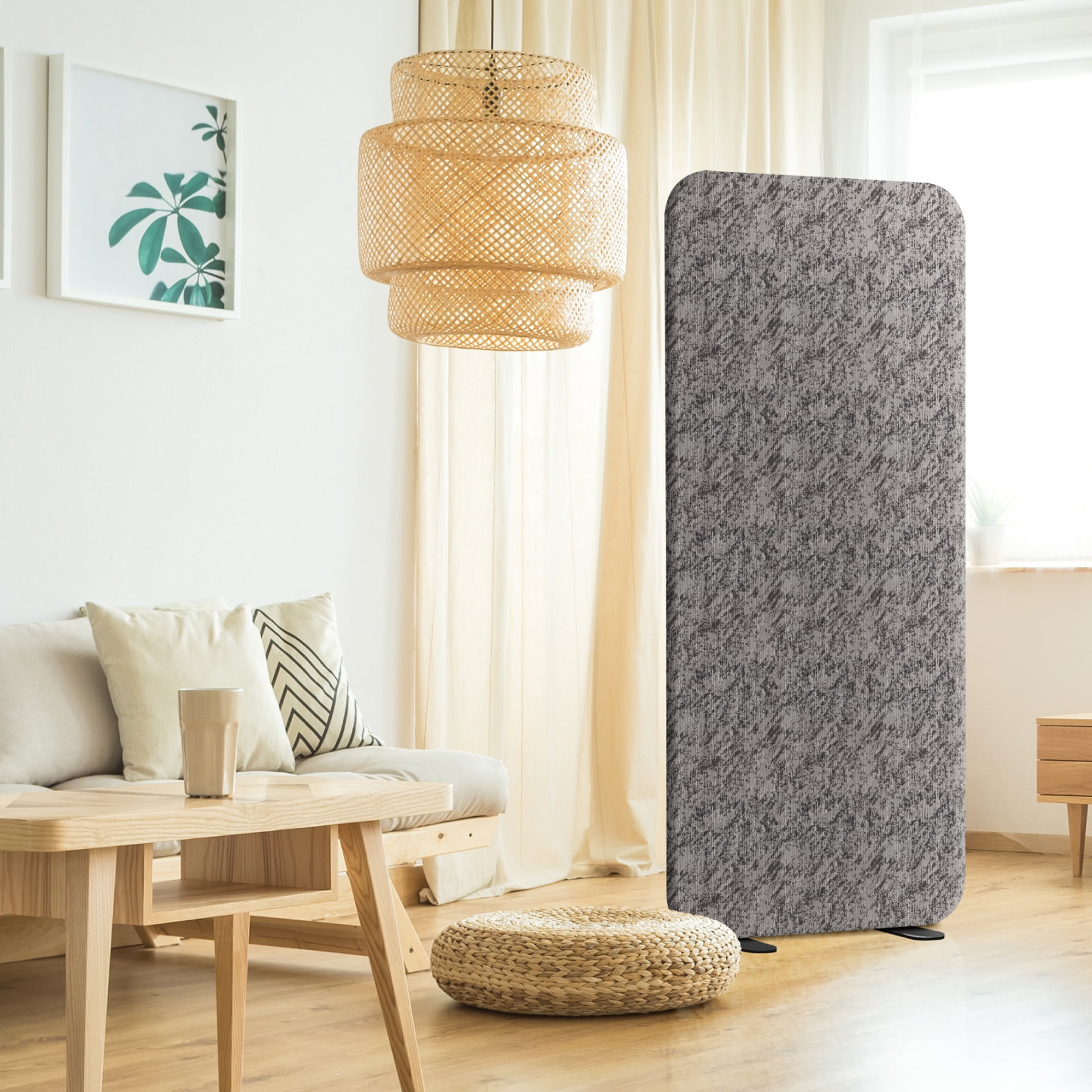 DECOLAB Freestanding Room Divider, Premium Room Partition Panel for Home, Office, Living, Bedroom, Closet, 29"x65", Smokestone