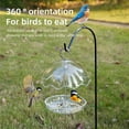 thumbnail image 4 of Umbrella Bird Feeder--Transparent Acrylic Outdoor Hanging Feeder with Metal Hook, Rain & Sun Shield, 360° Open Feeding Space, Easy Clean, 17.5x15x23cm, For Backyard Garden, 4 of 7