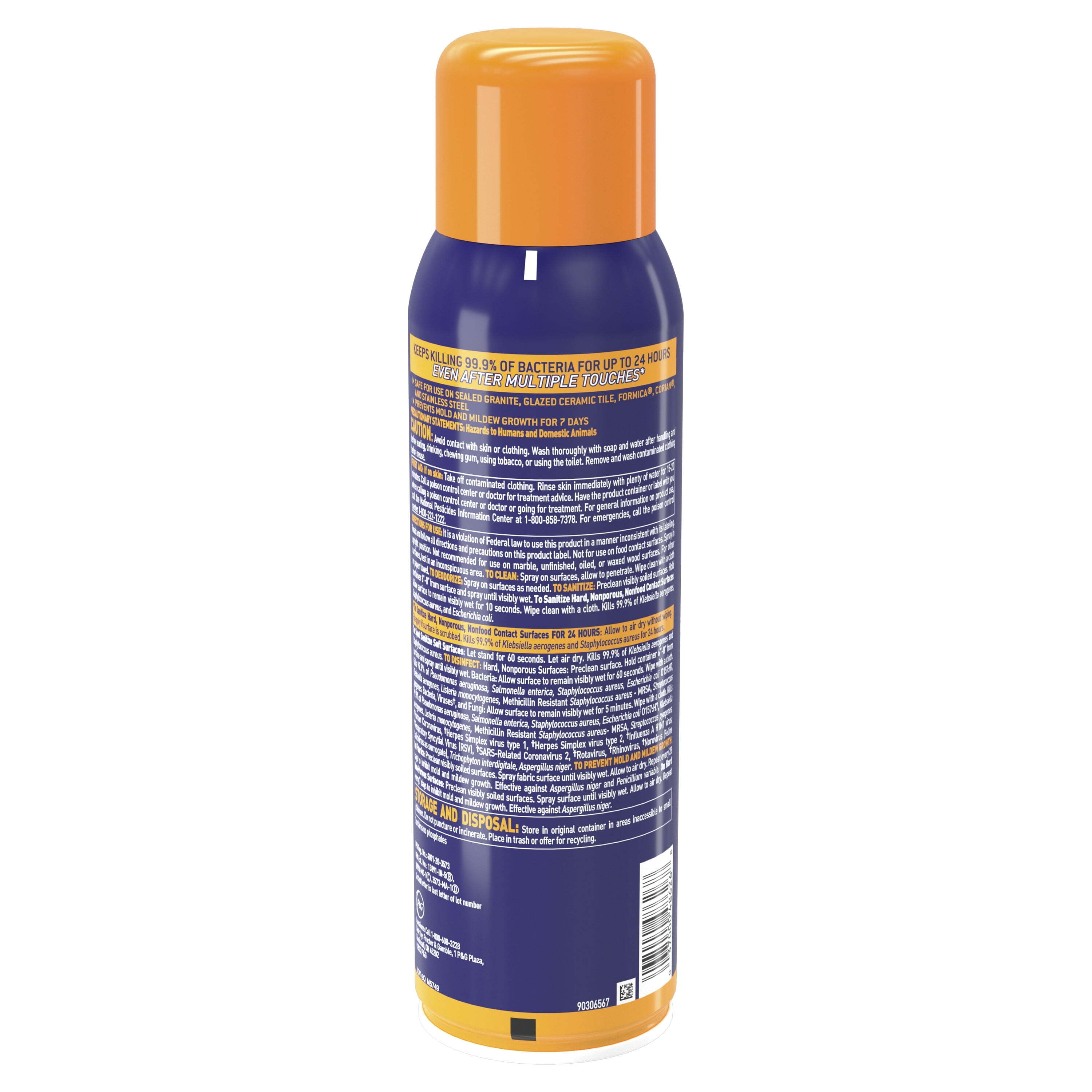 (2 pack) Microban 24 Hour Disinfectant Sanitizing Spray, Citrus Scent, 15 oz