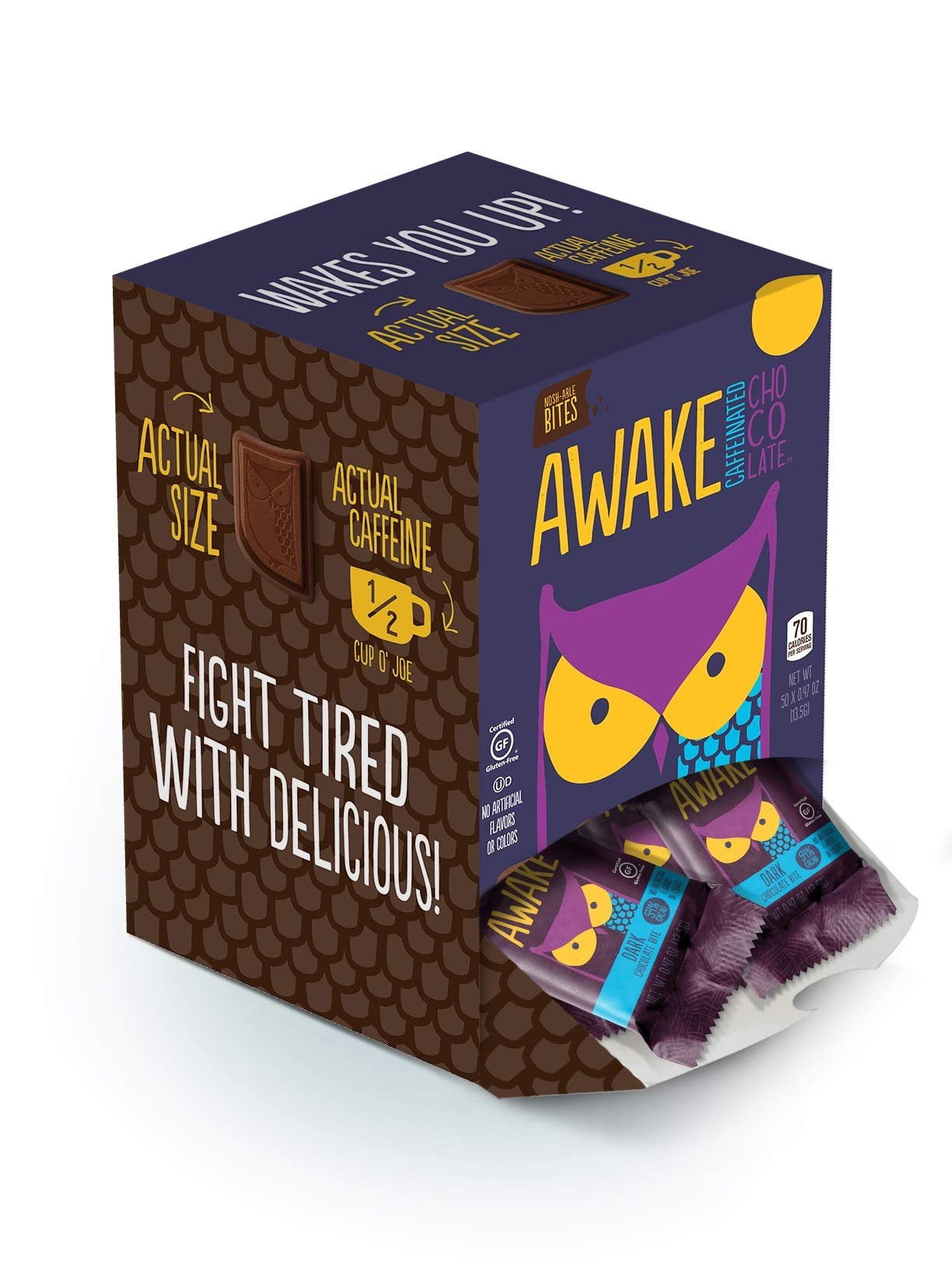 Awake Caffeinated Chocolate Energy Bites, Dark Chocolate, 300 Count