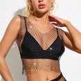 thumbnail image 3 of Wangsaura Women Rhinestone Mesh Tank Top, Sleeveless Crew Neck/V-neck Shiny  Tops, 3 of 5