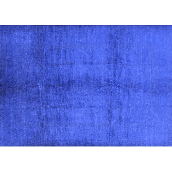 Ahgly Company Machine Washable Indoor Rectangle Oriental Blue Industrial Area Rugs, 5' x 7'