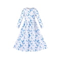 thumbnail image 1 of Robe Fille Maxi Robe Manches Longues 3D Coquillage Bleu Perle 6 Ans, 1 of 6