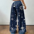 thumbnail image 5 of Hearthz Womens Christmas Pajama Pants High Waist Wide Leg Pj Bottoms Pants Fall Winter Lounge Pants for Women Xmas Sleeping Pants Women, 5 of 5
