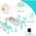 thumbnail image 5 of Arlopu Kids Table and 4 Chairs Set, 5 Pieces Toddler Play Arts & Crafts Activity Table with Chairs, Height Adjustable, 5 of 9