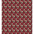 thumbnail image 3 of Ambesonne Rose Duvet Cover Sets, Skulls Red Blossoms Retro, 2-Queen, Vermilion Tan Green, 3 of 7