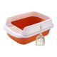 thumbnail image 4 of Caja de arena para gatos, inodoro, fácil de limpiar, extraíble, a prueba de salpicaduras, grande, duradera, semicerrada, caja de arena, contenedor Naranja Medio Fernando Bandeja de arena para gatos, 4 of 8