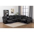 thumbnail image 6 of Hybition Faux Leather Living Room Set Modern Reclining Sectional Sofa Set- Black, 6 of 9