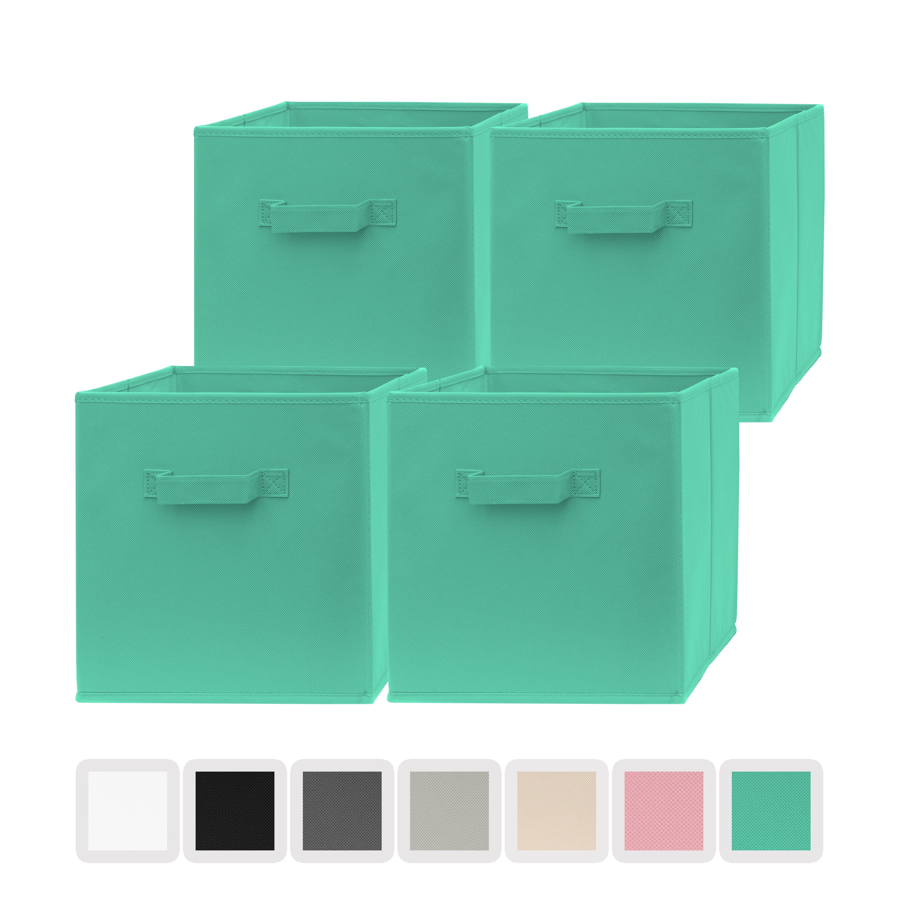 Pomatree 13x13x13 Inch Storage Cubes 4 Pack Large and Sturdy Fabric