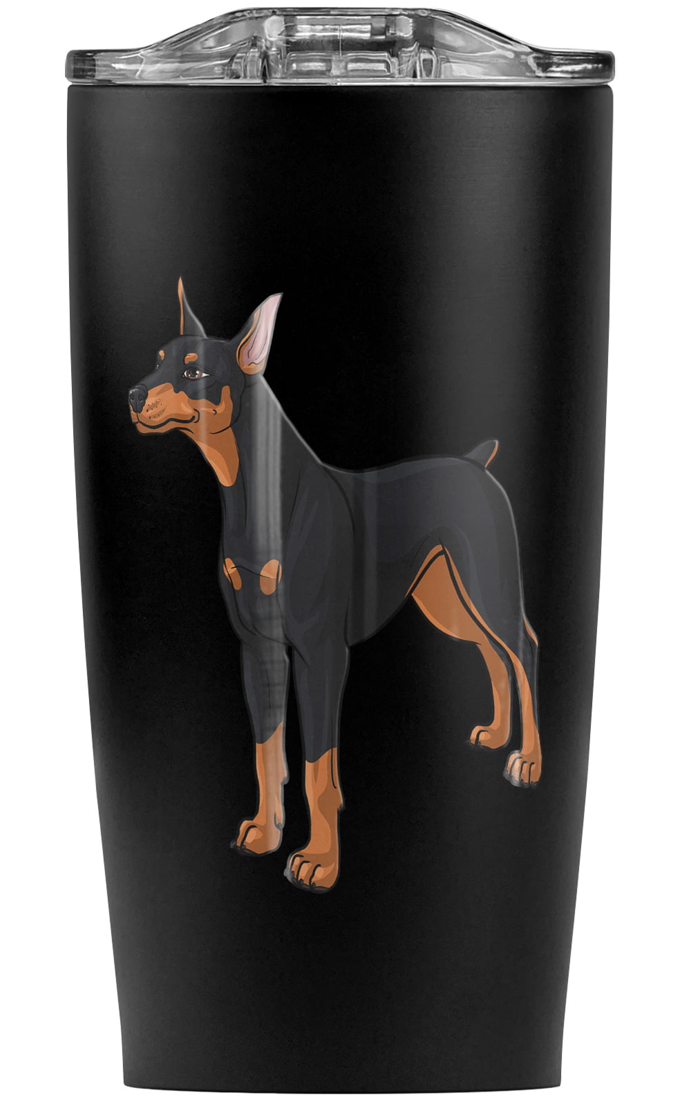 Doberman Red Uncropped Stainless Steel 16oz Tumbler 