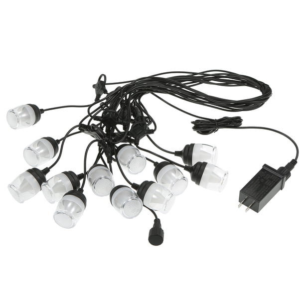 Cadena de luces LED con 12 bombillas irrompibles y pantalla transparente