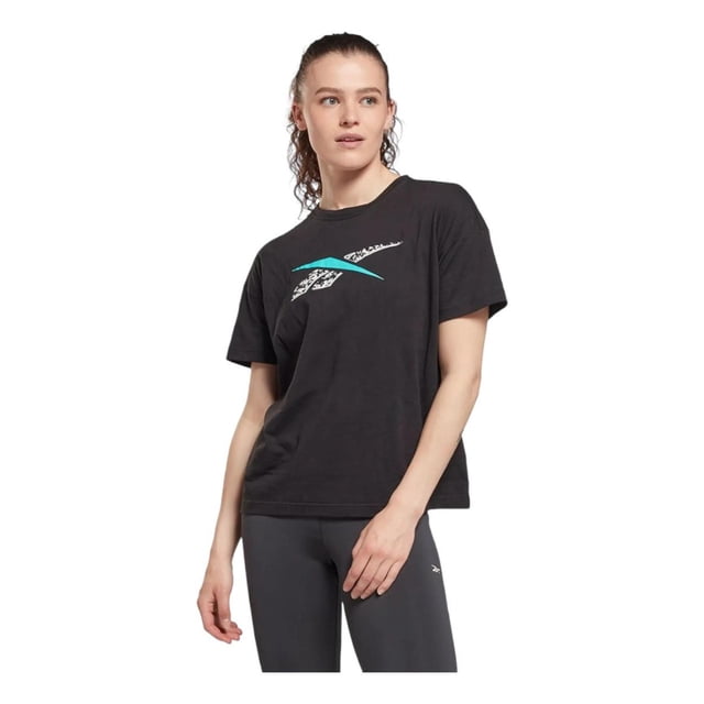 Playera Mujer Dama Reebok Deportivo Casual Te Graphic Negro negro XS