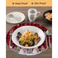 thumbnail image 3 of 15 Inch Round Placemats Set of 4, Red Black PlaidChristmas Snowman Non Slip Heat Insulation PP Table Mats, Winter Xmas Tree Snowflakes Washable Place Mats for Kitchen Dining Party Table Decor, 3 of 7
