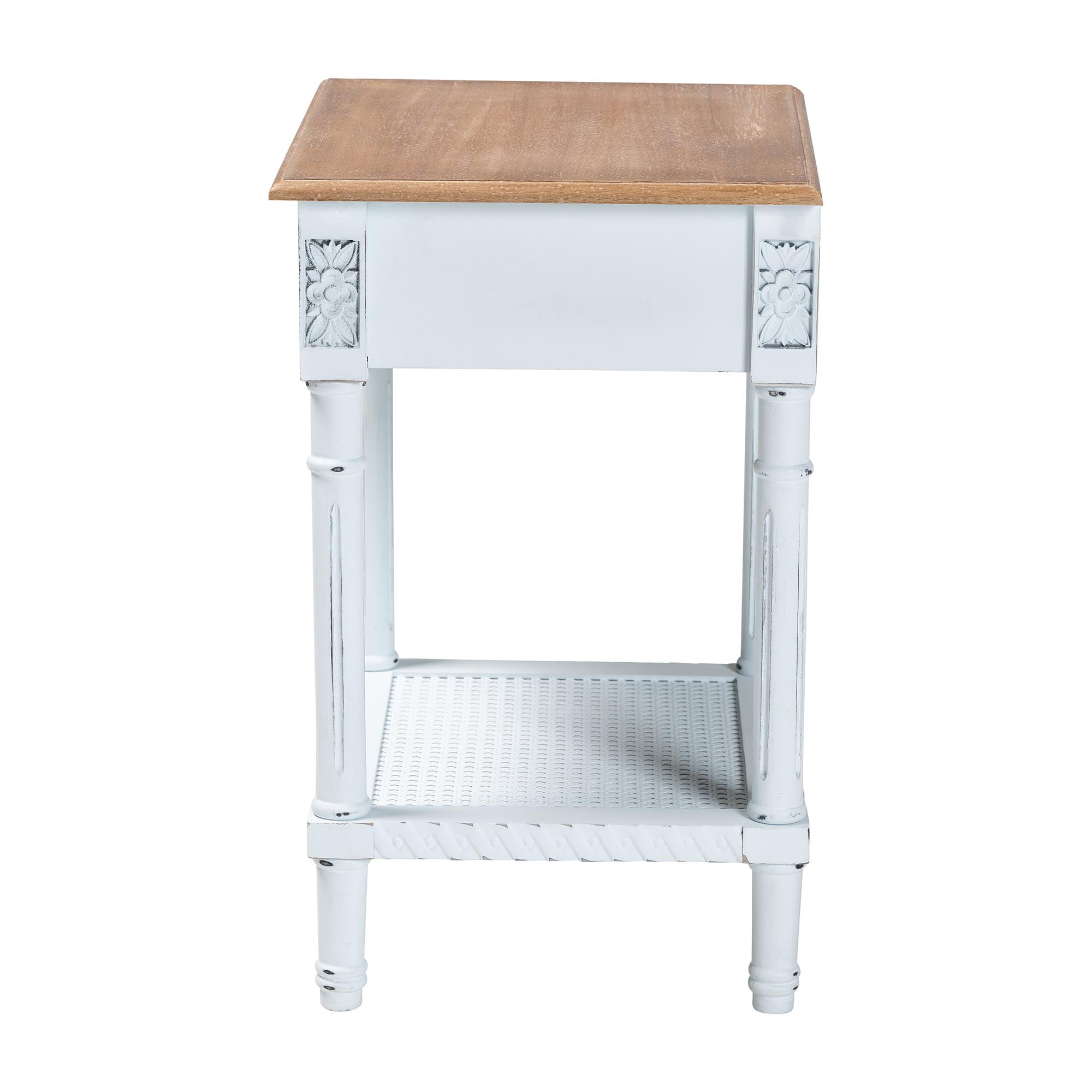 Baxton Studio Legrand French Provincial End Table, 1-Drawer, White