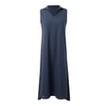 thumbnail image 4 of Dpytoraw Women's Summer Dress Linen Solid Color Dress Women’s Cocktail Dresses for Weddings, 4 of 5