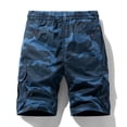 thumbnail image 3 of Mens Camo Cargo Shorts, Blue Pattern, Multi - Pockets, Summer Hiking & Outdoor Use, 3 of 5