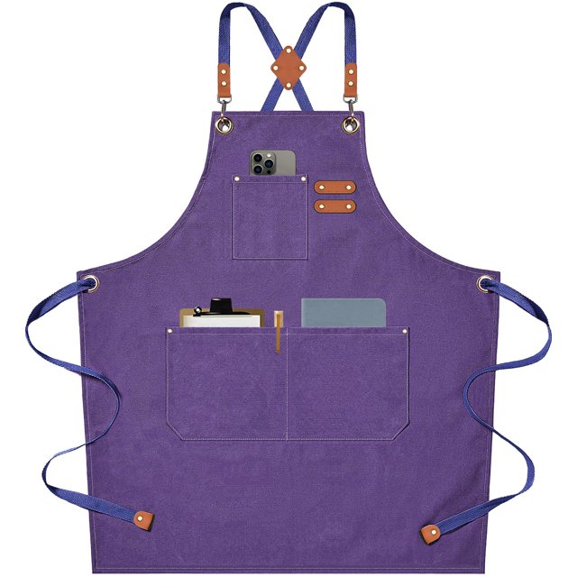 Delantal de lona AFUN Chef, color morado, tallas M a XXL