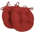 thumbnail image 1 of Blazing Needles Coussins de Chaise Ronds Tuftés en Sergé Uni de 16 Pouces (Ensemble de 2) - Rouge Rubis, 1 of 1