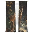 thumbnail image 6 of Autumn Deer Sheer Curtains for Living Room Bedroom Forest River Elk Vintage Sheer Curtains 84 Inch Long 2 Panels Set Light Filtering Curtain Window Treatments Drapes for Dining Room, 6 of 6