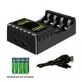thumbnail image 1 of Langgg Battery Charger Circuit Smart USB Adapter LCD Display Chargers 4 High-performance Multi-functional Power Accessories AAA Using black, 1 of 8