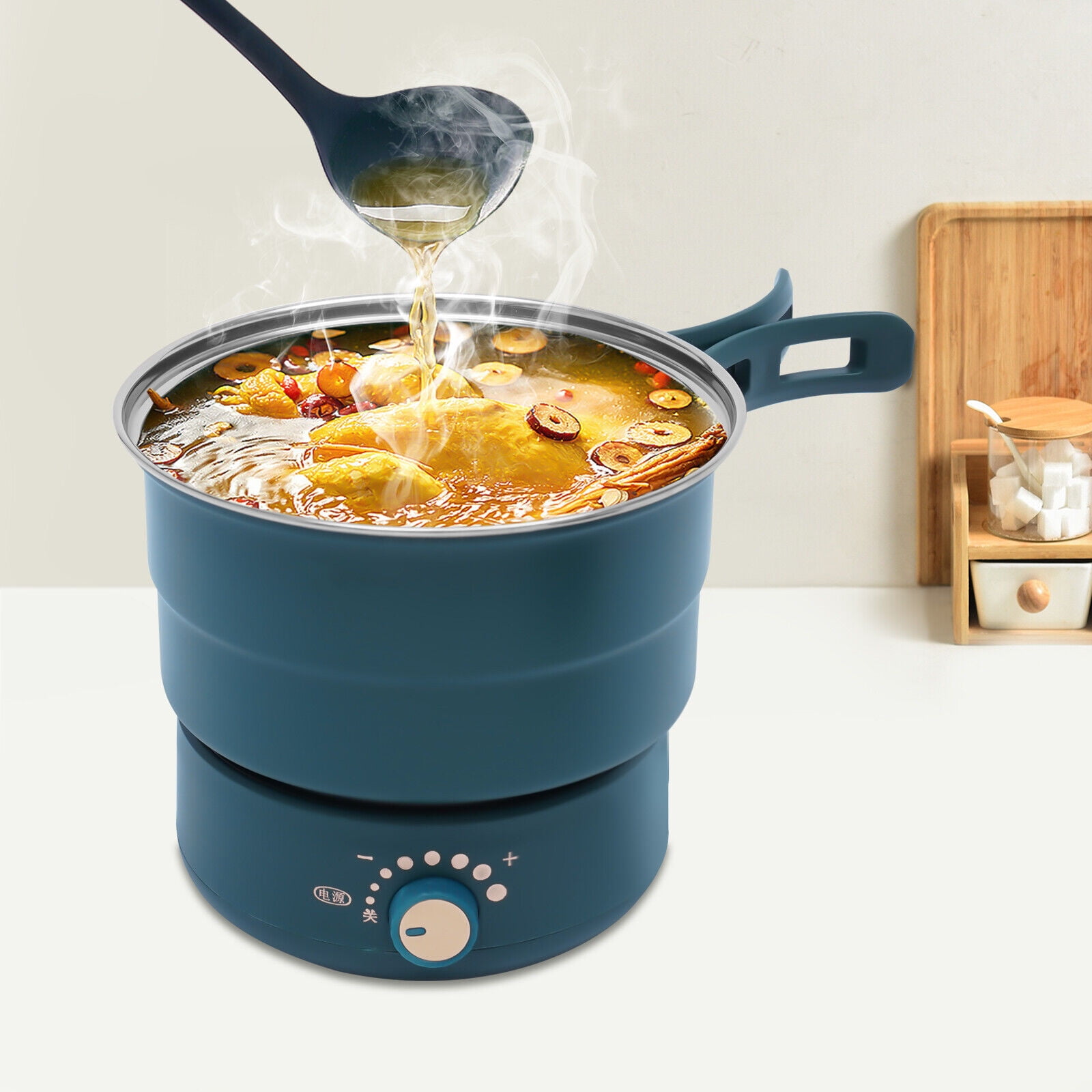 MIDUO 3-in-1 Smart Lifting Electric Hot Pot with Steaming Basket Low Sugar  Rice Cooker for Home
