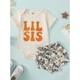 thumbnail image 2 of Coduop Newborn Baby Girls Sister Matching Outfit Short Sleeve Tops and Shorts 2Pcs Clothes, 2 of 9