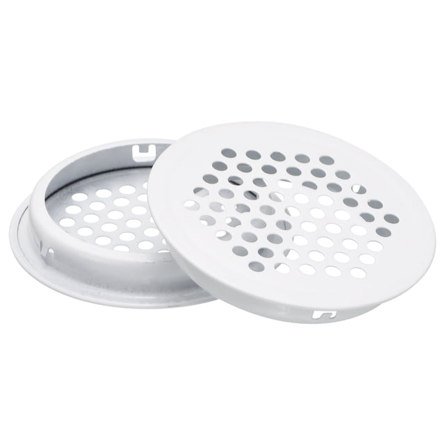 53mm (2-1/8") Rejilla de Ventilación Circular Sofito 30 Uds de Rejilla de Aire de Acero Inoxidable con Agujeros Redondos de Malla para Cocina Baño Armario Blanco