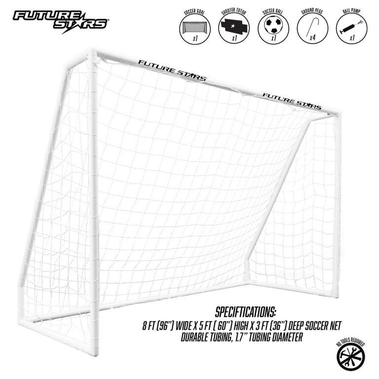 Future Stars 8ft Soccer Goal Combo Set with Shooter Tutor