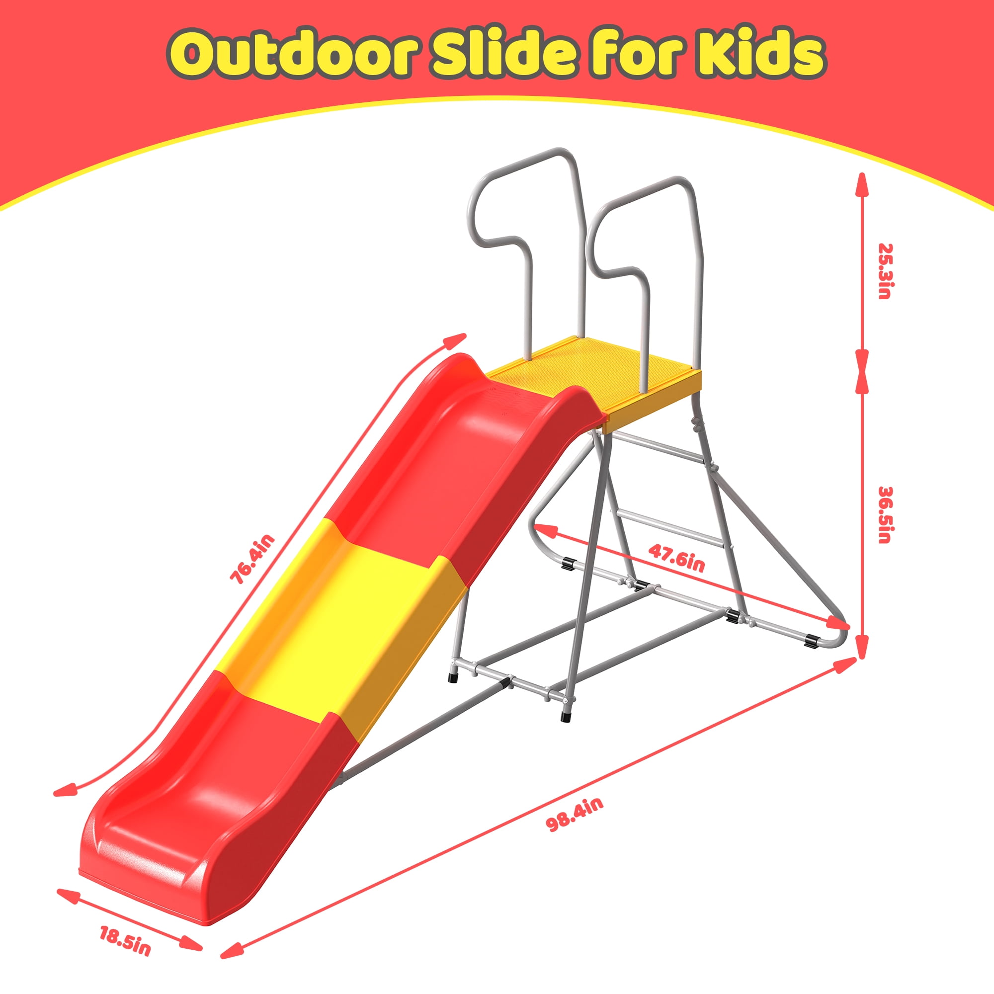 2-in-1 Kids Climber and Slide, 76.4" Smooth Slide Track with Anti-Slip Steps, Sturdy Structure for Indoor Outdoor Backyard Play, Suitable for Ages 3-8