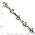thumbnail image 2 of Stainless Steel Polished Trinity Knot Bracelet - 7 Inch - Measures 9.5mm Wide, 2 of 2