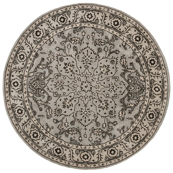 SAFAVIEH Antiquity Conway Oriental Wool Area Rug, Gray/Beige, 6' x 6' Round