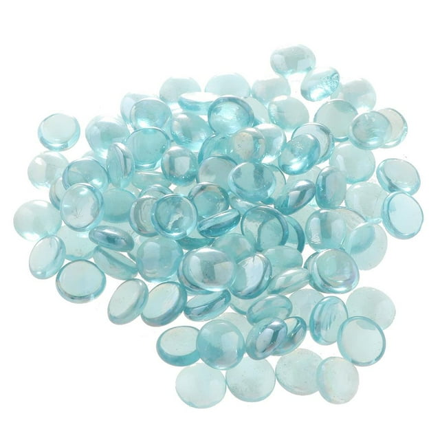 Blesiya 100xSolid Clear Marbles Balls Flat Tank Guios Piedras de cristal Azul transparente Zulema cuentas de mármol de cristal