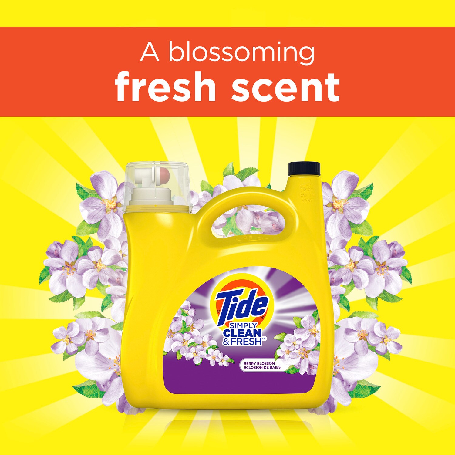 Tide Simply Clean & Fresh Berry Blossom Liquid Laundry Detergent (Pack 3) - 267 Loads, 384fl