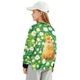 thumbnail image 2 of Xoenoiee Capybara Daisy Flower Print Girls Crewneck Sweatshirt Long Sleeve Side Slit Casual Loose Pullover Tops Fall Outfits for Y2K Teen Clothes, Size 7-8 Years, 2 of 7