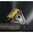 thumbnail image 2 of Zircon Ring-925k Unisex Silver Jewelry-Vintage Gemstone Ring-Gift for Him and Her-925k Turkish Handmade Sterling Silver Yellow Zircon Ring, 2 of 2