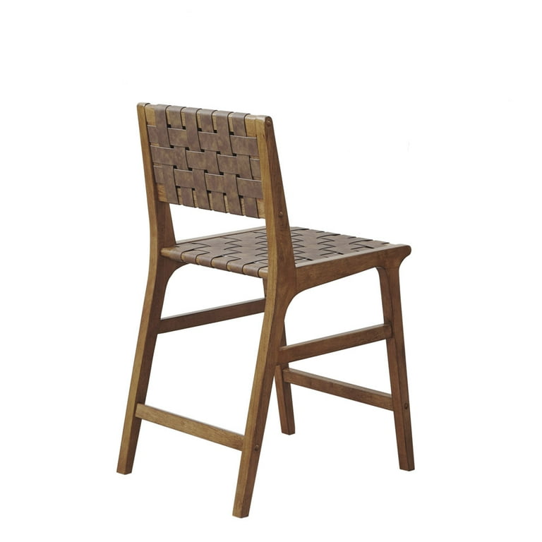 CoSoTower Faux Leather Woven Counter Stool 24