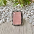 thumbnail image 2 of Rose Quartz Gemstone Ring, Statement Handcrafted Ring. made In 925 Sterling Silver. Boho Ring, Pink Stone Ring, Boho Jewelry Gift For Her,.., 2 of 4