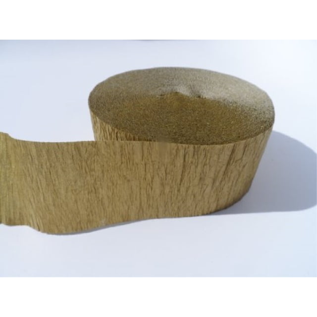 2 rolls elegant gold crepe paper streamers, 140 feet total, made in usa