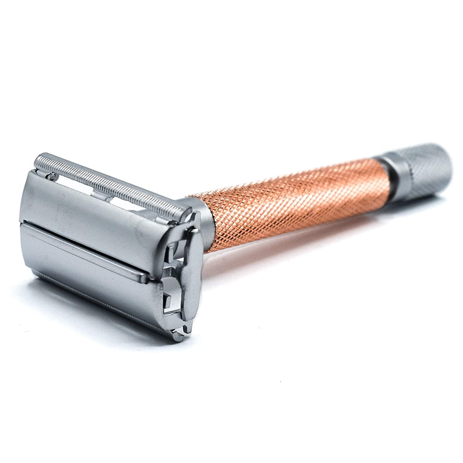 Parker Safety Razor 74R Butterfly Twist-to-Open Double Edge Safety Razor with 5 Parker Platinum Blades (Rose Gold)