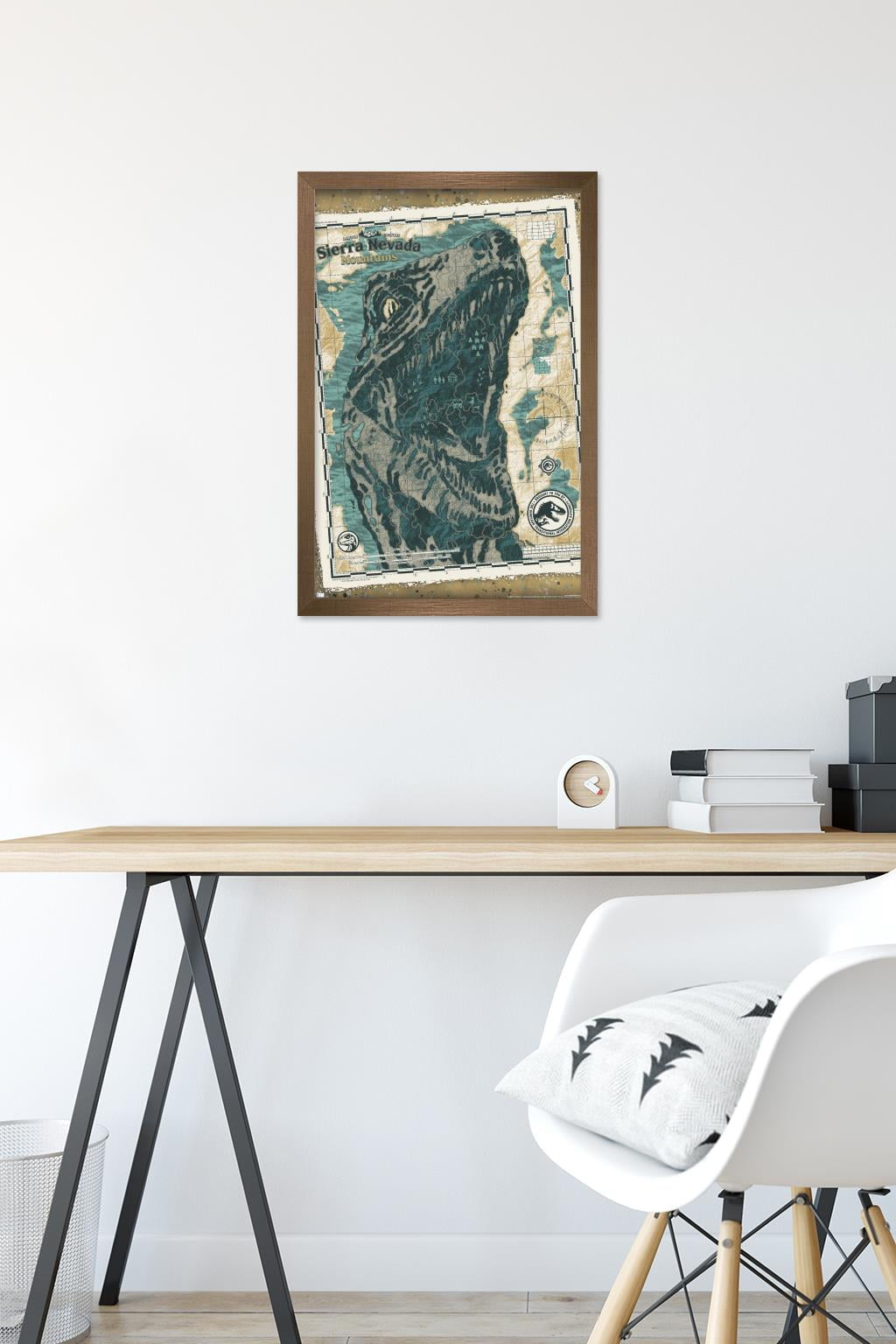 Jurassic World: Dominion - Sierra Nevada Mountains Map Wall Poster, 14.725" x 22.375" Framed
