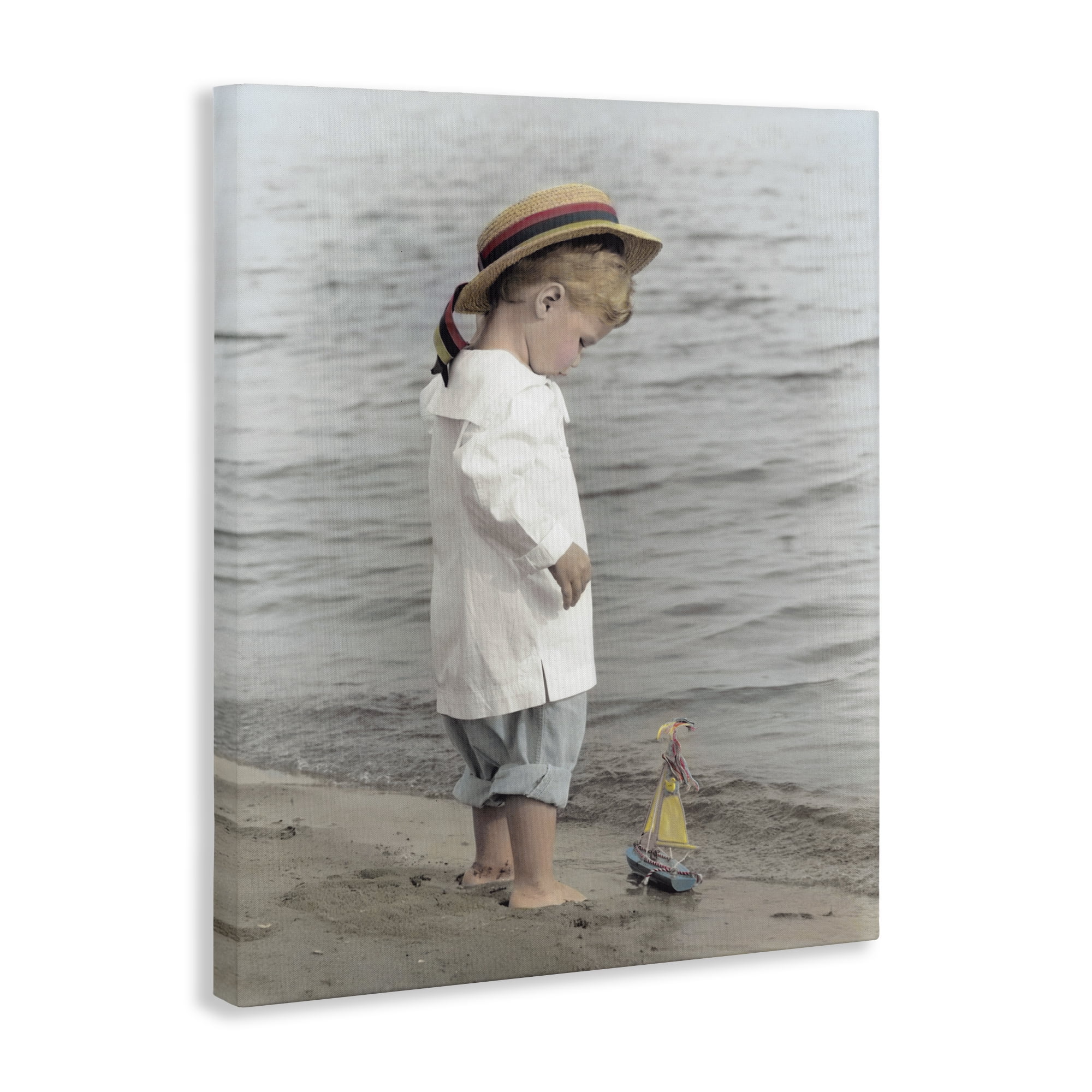 Stupell Industries Child on Beach Shore Canvas Wall Art, design by Kendra Dew